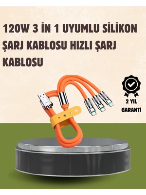 Belirtilmemiş 120 W Şarj ve Veri Aktarımı Kablo– 3 Başlıklı Çok Amaçlı Kablo Yüksek  - LINOST3398-3