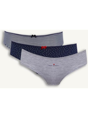 Defacto 3'lü Hipster Çok Renkli Kadın Külot F3060AX/NV241