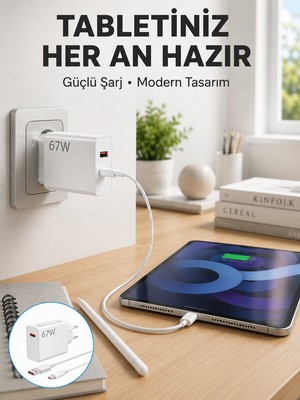 Belirtilmemiş 67 Watt Type C Hızlı Şarj Başlık Xiaomi Black Shark Uyumlu Yeni Nesil - LINOST2606-2731
