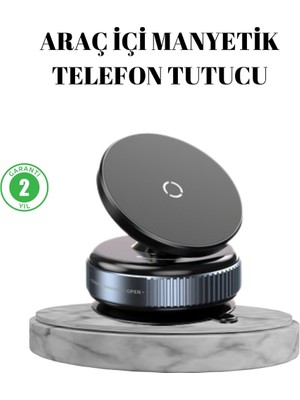 Belirtilmemiş Vakumlu Vantuzlu Mıknatıslı Telefon Tutucu 360 Derece Döner - LINOST9165-7897