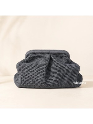 Hobilanka El Yapımı Hasır Burslu Clutch Çanta