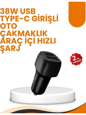Belirtilmemiş Araç Çakmak Girişli 38W Hızlı Şarj Aleti – Iki Cihaz Destekli - LINOST7402-1924