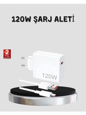 Belirtilmemiş 120W Hızlı Şarj Başlığı Ultra Güçlü Type-C Adaptör Kablo Dahil - LINOST7885-1455