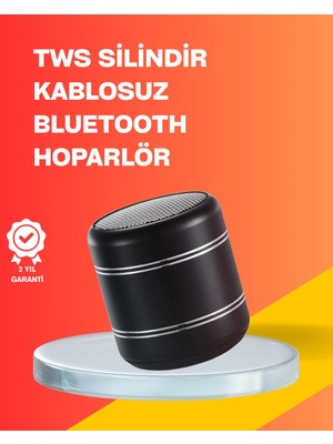 Belirtilmemiş Mini Silindir Kablosuz Hoparlör Güçlü Ses 4W Bas + Tws Senkron Özellik - LINOST7371-8898