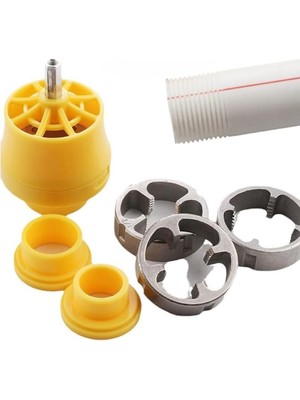 Kazan Hobi Pprc Plastik Su Borusu Dış Diş Açma Aparatı Seti – 1/2'' | 3/4'' | 1'' – Matkaba Takılabilir Diş Açma Ucu, Dayanıklı Metal Set