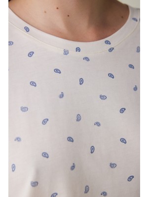 Penti Gardenya Hailee Çiçekli Pamuklu Bisiklet Yaka Kısa Kollu Pijama Takımı