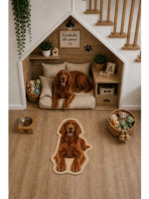 Zng Design Home Irlanda Seteri Figürlü Dijital Baskı Makine Halısı, Kaymaz ve Yıkanabilir