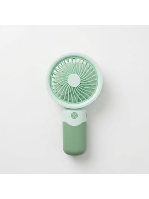 Kazan Hobi USB Şarjlı 15 cm Yeşil 3 Mini-Fan Taşınabilir El Fanı, Kademeli Hız, Masaüstü Standlı, 3 Kademeli Hız Ayarlı