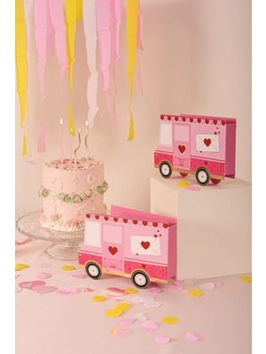 Kazan Hobi Love Truck/aşk Kamyonu Tasarımlı Karton Hediye Kutusu, Sevgililer Günü, Doğum Günü ve Partiler Için Katlanabilir Ambalaj Kutu, 2 Adet