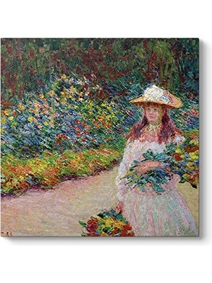 Kazan Hobi Claude Monet, Jeune Fille Dans Le Jardin De Giverny Tablosu 30 x 30