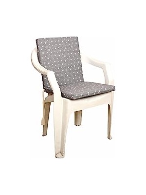 Kazan Hobi Gri Yıldız Desenli Sandalye Minderi, 6'lı Set; Bahçe, Balkon ve Salon Için