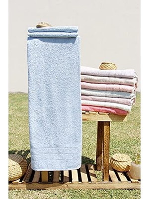 Kazan Hobi %100 Pamuk Renkli 70X140 Banyo Havlusu Mavi