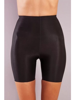 Pileli Store Golshan Girdle Hight Waist Micro Short Corset, Iz Yapmayan Görünmez Yüksek Bel Paçalı Siyah Korse