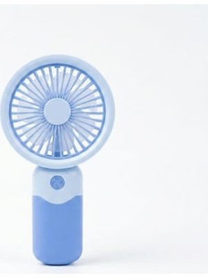 Kazan Hobi Taşınabilir Masaüstü ve El Tipi Fan, USB Şarjlı, 16 Cm, 3 Kademeli Hız Ayarlı, Mavi