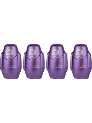 Kazan Hobi E-Bot Silgili Kalemtıraş, Metalik Mor, 4'lü Set