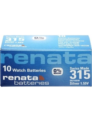 Renata 315 SR716SW 1.55V Alkalin Saat Pili 10 Adet