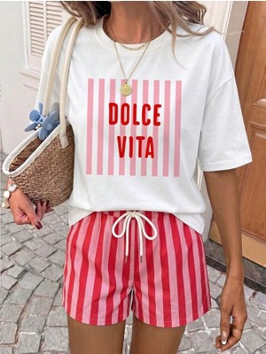 BarsDepo Dolce Vıta Baskılı T-Shirt Unisex %100 Pamuk (Suprız Hedıyelı)