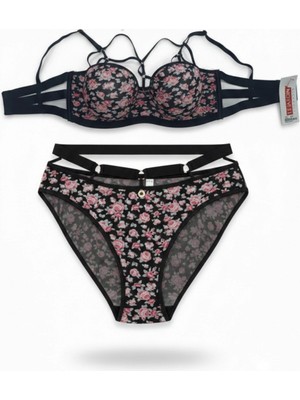 Pileli Store Pilelistore Biye Şeritli Halkalı Sütyen Takım Kadın 5045