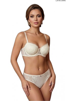 Pileli Store Pilelistore Brode Kaplı Taşlı Sütyen Takım Kadın 5155