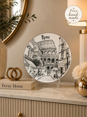 Feray Home Dekoratif Seramik Tabak 30 cm Collection Roma Temalı