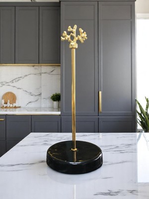 Feray Home Kağıt Havluluk - Düz Siyah Gold
