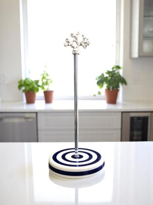 Feray Home Kağıt Havluluk - Lacivert Zebra Gümüş