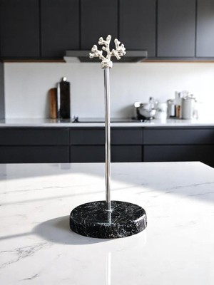 Feray Home Kağıt Havluluk - Siyah Mermer Gümüş