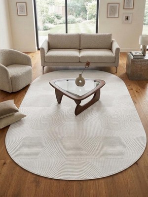 Merinos Elagans Joy Rölyef Bohem Kaymaz Taban Oval Halı Yolluk Salon, Mutfak ,oda ve Koridor