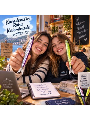 Seymen Bıçakçılık 2’li Hamsi Kalem Seti – Balık Figürlü Özgün Tasarım Kalemler – Hediyelik