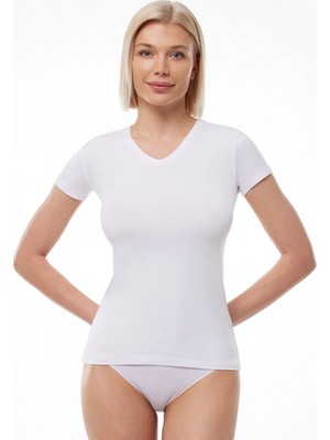 Pileli Store Pilelistore Bayan V Yaka Fanila Kadın ML145