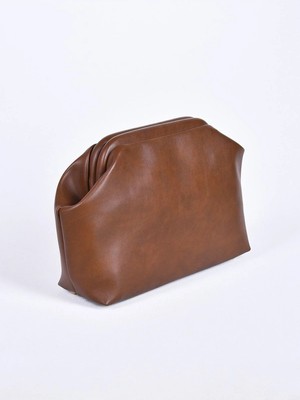 Heybes Kadın Kahverengi Vegan Deri Clutch El Çantası