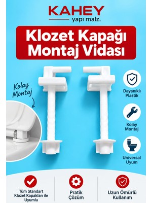 Kahey Klozet Kapağı Montaj Vidası Alttan Sıkmalı