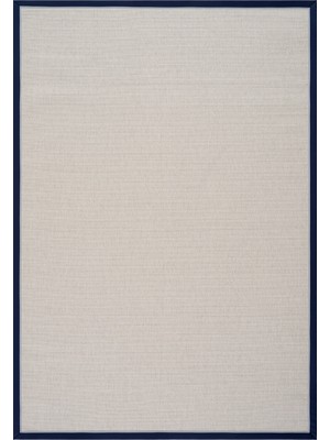 Veja Home Sahara BORDURE-B3610A Krem Bordür Lacivert Mavi Bordürlü Sisal Hasır Dokuma Halı – Tozumaz, Hav Vermeyen