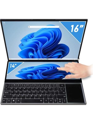 Quadro Diamond Duo DS1630 Ci7 10850H 16GB 512GB Nvme SSD Çift Ekran 16" Dokunmatik Freedos Notebook (Kdo)