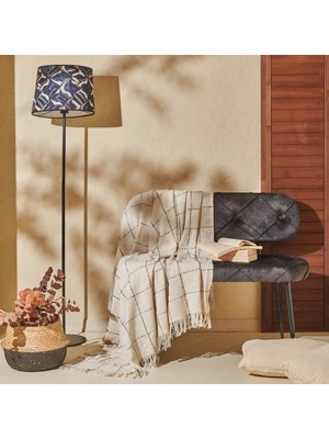 Matmel Soft Lino Koltuk Şalı - Krem / Antrasit - 130X170 cm