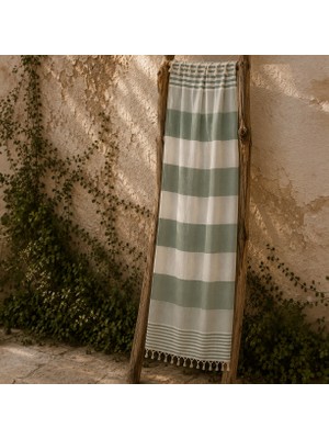 Matmel Soft Stripe Alaçatı Peştamal - Yeşil - 90X170 cm