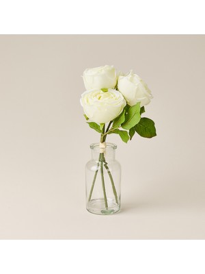 Matmel Deco Vazolu Gül - Beyaz - 29 cm
