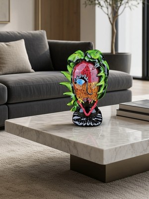 Rakun Home Murano Cam Soyut Flora Kadın Büstü