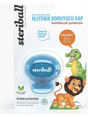 5 Adet Steriball Çocuk Aslan Fırça Koruyucu Kap (Açık Mavi)