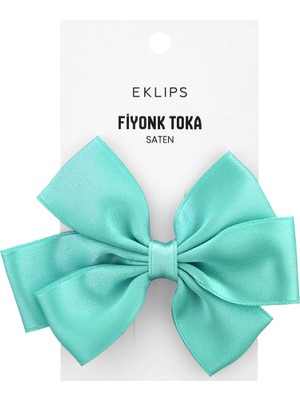 3 Adet Eklips Saten Fiyonk Kurdele Toka Yeşil