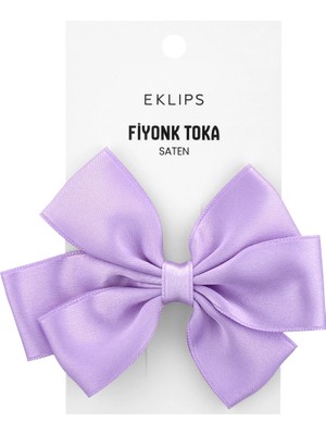 5 Adet Eklips Saten Fiyonk Kurdele Toka Mor