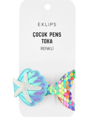 2 Adet Eklips Istiridye Balık Kuyruğu Çocuk Pens Toka 08
