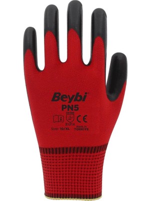 Beybi Nitril Pmk Pn5 Kırmzı Siyah 10 Beden 12LI Paket (Kdo)