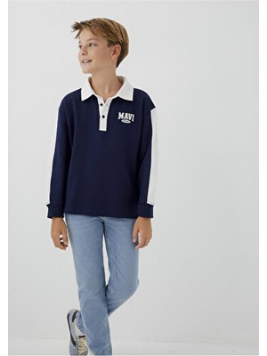 Mavi M6S10185-84371 Logo Sweatshırt Koyu Lacivert Erkek Çocuk Sweatshirt