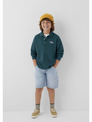 Mavi M6S10193-71932 Logo Sweatshirt Orman Yeşili Erkek Çocuk Sweatshirt