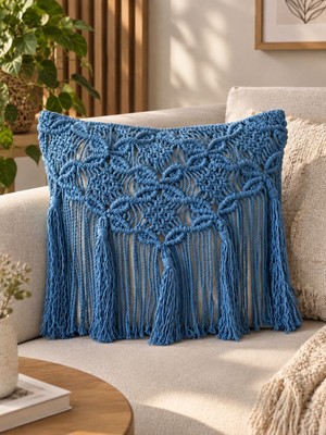 Blue Bohem Makrome Kırlent