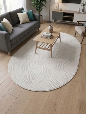 Merinos Elagans Joy Rölyef Bohem Kaymaz Taban Oval Halı Yolluk Salon, Mutfak ,oda ve Koridor