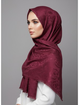 Sarar Pamuk Gül Desenli Fileli Trend Pembe Şal 75X190