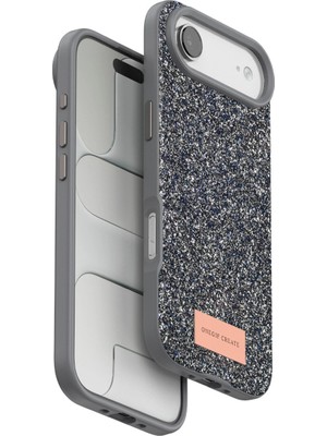 Jenerik Onegif  Iphone 17 Air Bright Simli Kapak - Gümüş