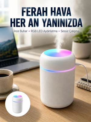 SS Home Concept Hava Nemlendirici Buhar Makinesi LED Işıklı USB Dekoratif Nemlendirici Yeni Nesil